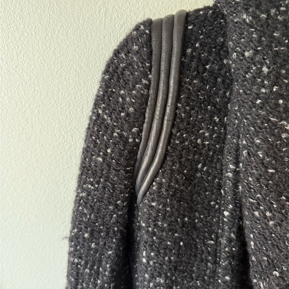 IRO Black and White Tweed and Leather Jacket - Picture 5 of 7